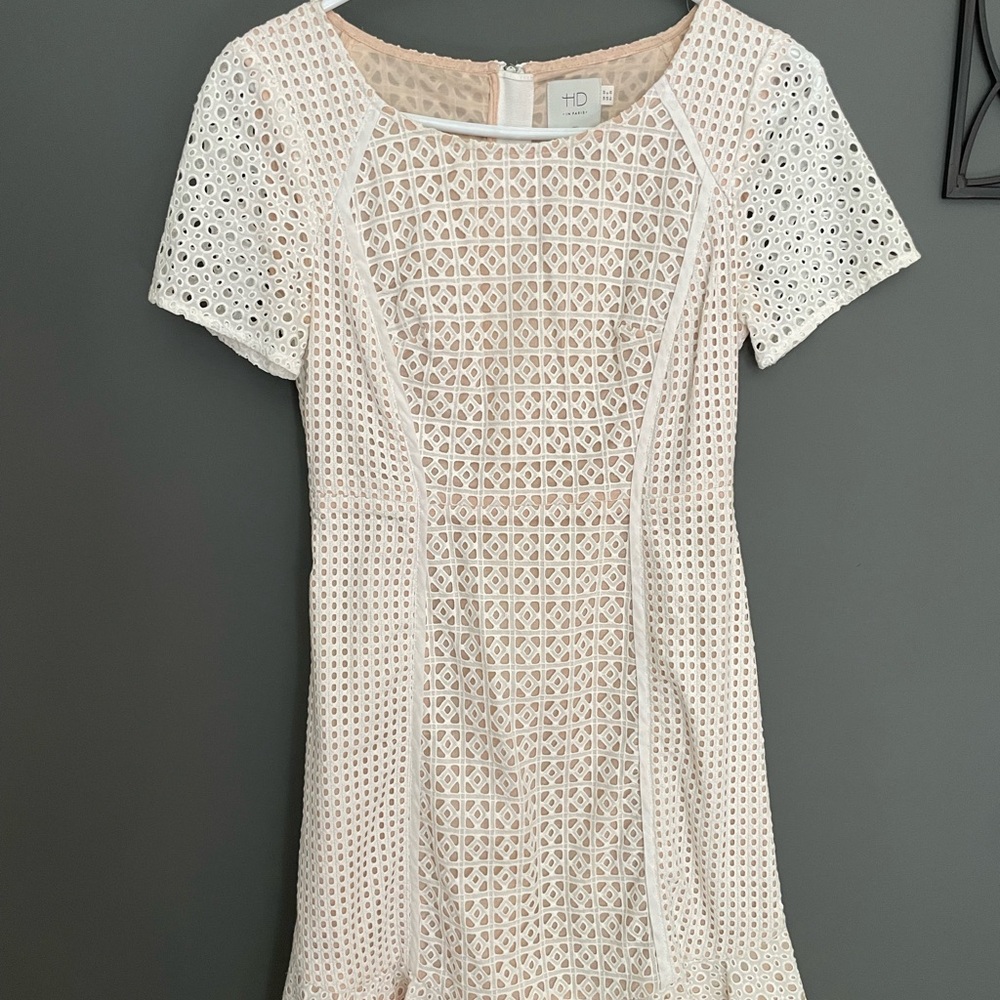 Like new HD in Paris Elegant white eyelet midi Dress from Anthropologie - Picture 3 of 15